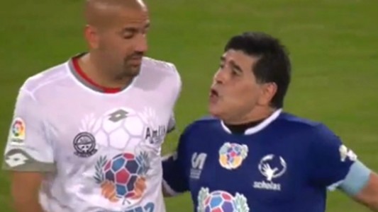 La acalorada discusión entre Maradona y Verón durante el partido por la Paz