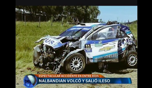 Milagro: Nalbandian salió ileso de un terrible vuelco en un rally