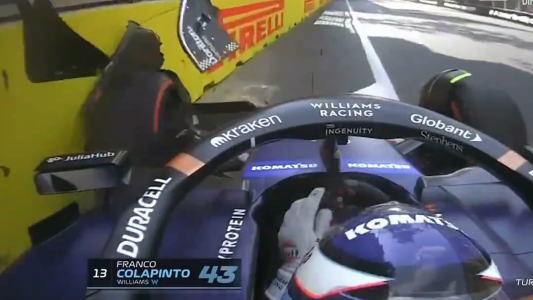 Video: a bordo del Williams, así fue el golpe de Colapinto en Azerbaiyán