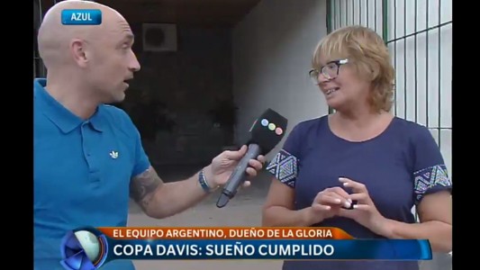 Telefe Noticias en Azul con la mamá de Delbonis