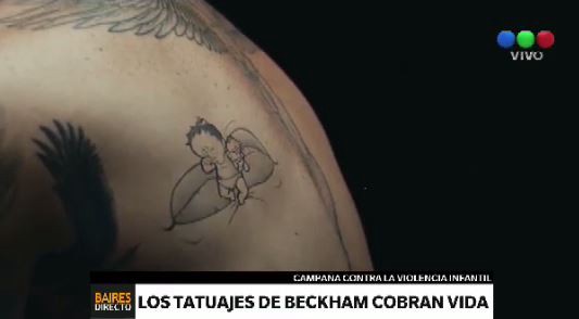 Animan los tatuajes de Beckham para una campaña de Unicef contra la violencia infantil
