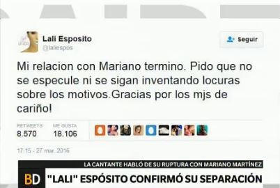 Lali Espósito confirmó su separación