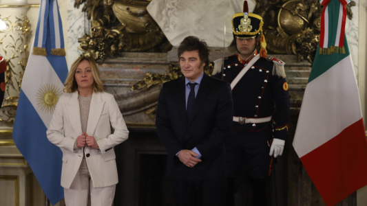 Javier Milei recibió Giorgia Meloni en la Casa Rosada
