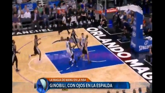 Ginóbili, con ojos en la espalda