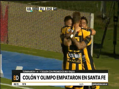 Empate entre Colón y Olimpo en Santa fe