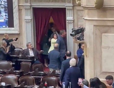 Escándalo: Oscar Zago y Lisandro Almirón se agarraron a piñas en medio de la sesión en Diputados
