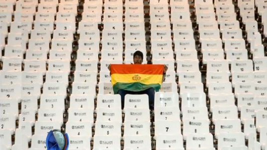 Un hincha solitario en Mendoza