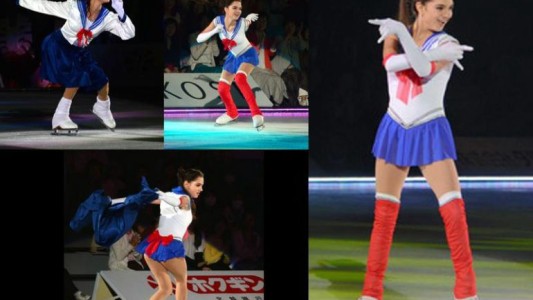 La increíble transformación de una campeona de patinaje sobre hielo en plena rutina