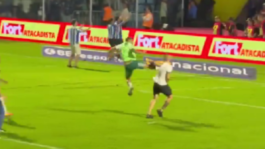 "Perdí el control": futbolista le dio una patada voladora a un hincha