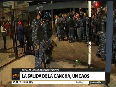 Un caos a la salida del clásico de Avellaneda