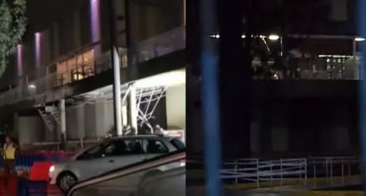 Por la tormenta, se derrumbó parte del techo de un shopping de Los Polvorines