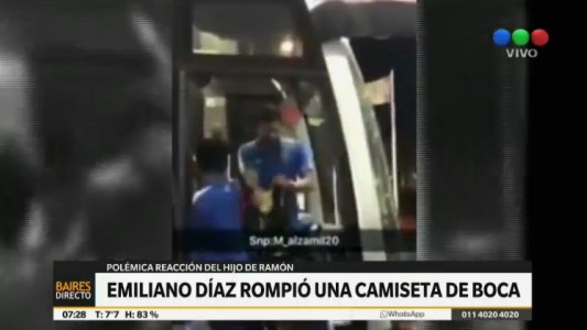 El hijo de Ramón Díaz rompió una camiseta de Boca