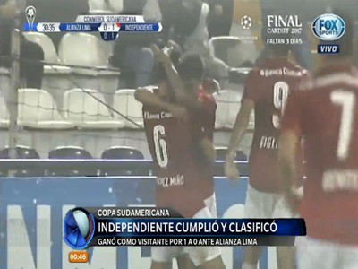 Independiente ganó en Perú y avanza en la Sudamericana