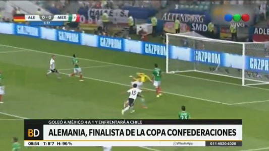 Alemania apabulló a México por 4 a 1 y jugará la final de la Copa Confederaciones