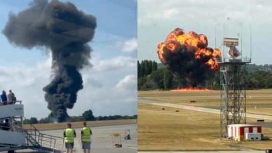 Un avión se estrelló al despegar en Londres