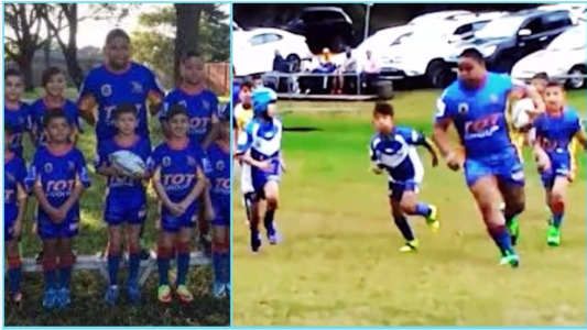 El increíble jugador de rugby de 7 años que pesa 100 kilos