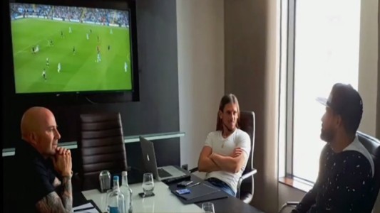 Sampaoli se reunió con Agüero y con Lanzini
