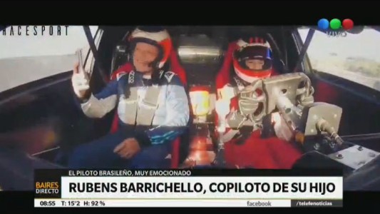 La emoción de Rubens Barrichello al ser copiloto de su hijo