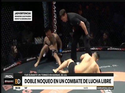 Doble knock out simultáneo en una pelea de lucha libre