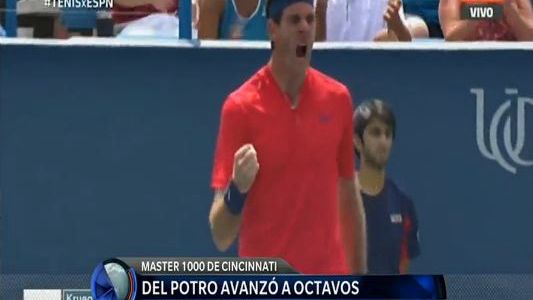 Del Potro se metió en octavos de final del Masters 1000 de Cincinnati