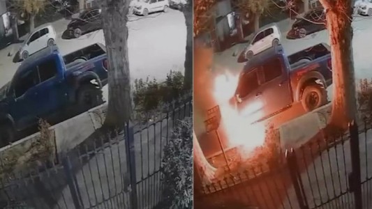 Incendiaron una camioneta que era de Marcos Rojo en pleno centro de Roca