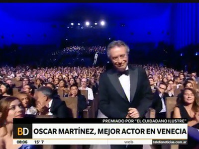 Oscar Martínez fue reconocido como el mejor actor del Festival de Cine de Venecia