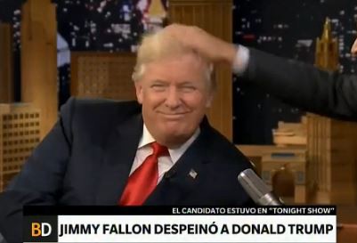 Jimmy Fallon despeinó a Donald Trump en plena entrevista