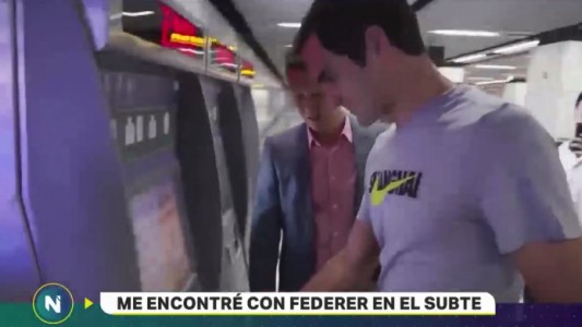 Federer fue en subte al entrenamiento y sorprendió a todos