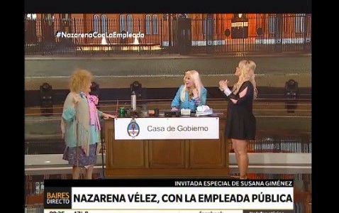 Nazarena Vélez habló de sus ex con la empleada pública