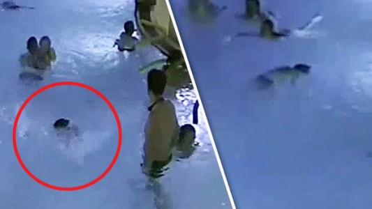 Video escalofriante: un nene se ahoga en una pileta y nadie se da cuenta