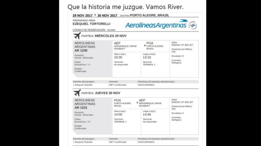 Tuit viral: un hincha de River compró pasajes para ver la final de la Copa Libertadores