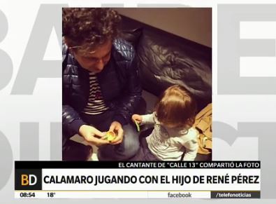 Calamaro jugó con el hijo de René Pérez y Soledad Fandiño