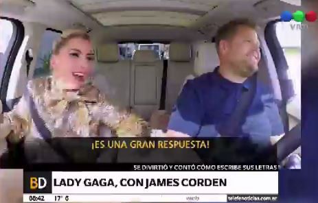 Lady Gaga junto a James Corden