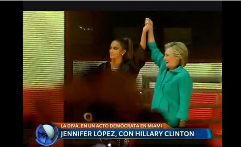 Jennifer López, junto a Hillary Clinton