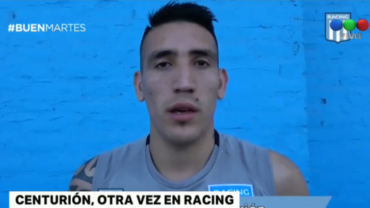 Centurión entrenó por primera vez con Racing