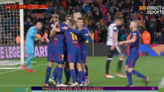 Magia de Messi y gol de Suárez