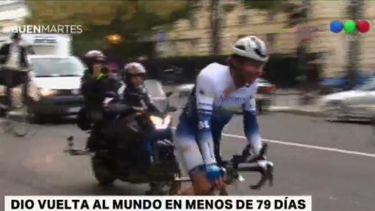 Un británico dio la vuelta al mundo en bicicleta en 79 días