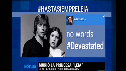 El actor que interpretó a Luke Skywalker, "devastado” por la muerte de Carrie Fisher