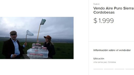 Venden frascos con aire de las sierras cordobesas