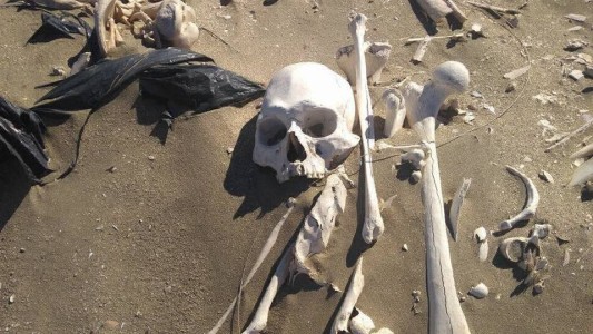 Sorpresa en Chubut: una pareja de turistas encontró veinte esqueletos humanos en la playa
