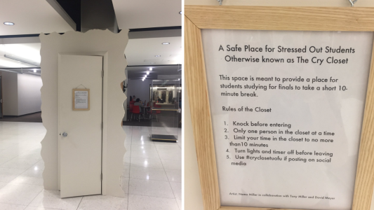 Una universidad de Estados Unidos instaló una cabina para los estudiantes puedan llorar