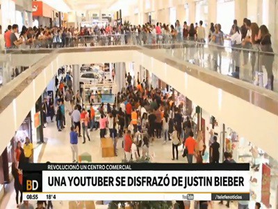 Revuelo en un shopping por una Youtuber que se hizo pasar por Justin Bieber