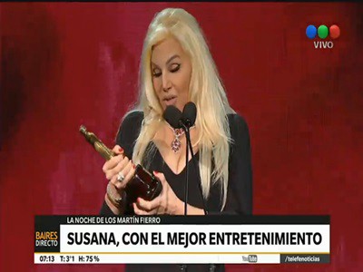 El premio al mejor programa de Entretenimientos fue para Susana