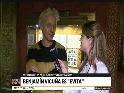 Benjamín Vicuña explica su papel de "Eva Perón" en la obra de Copi