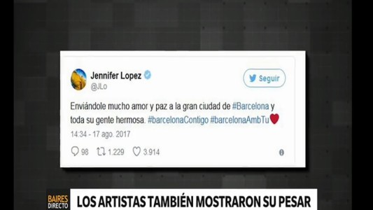 Artistas mostraron su pesar luego del atentado en Barcelona