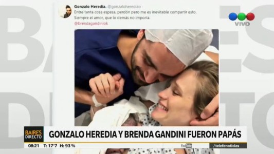 Gonzalo Heredia y Brenda Gandini, papás por segunda vez
