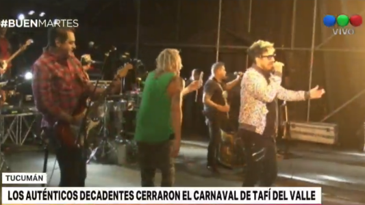 Los Auténticos Decadentes cerraron el carnaval de Tafí del Valle