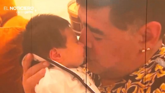 Maradona: conoció a su segundo nieto y bailó cumbia en la tv