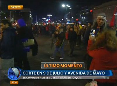 Corte en 9 de Julio y Avenida de Mayo