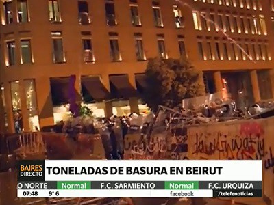 Protesta en Beirut por una ciudad cubierta de basura